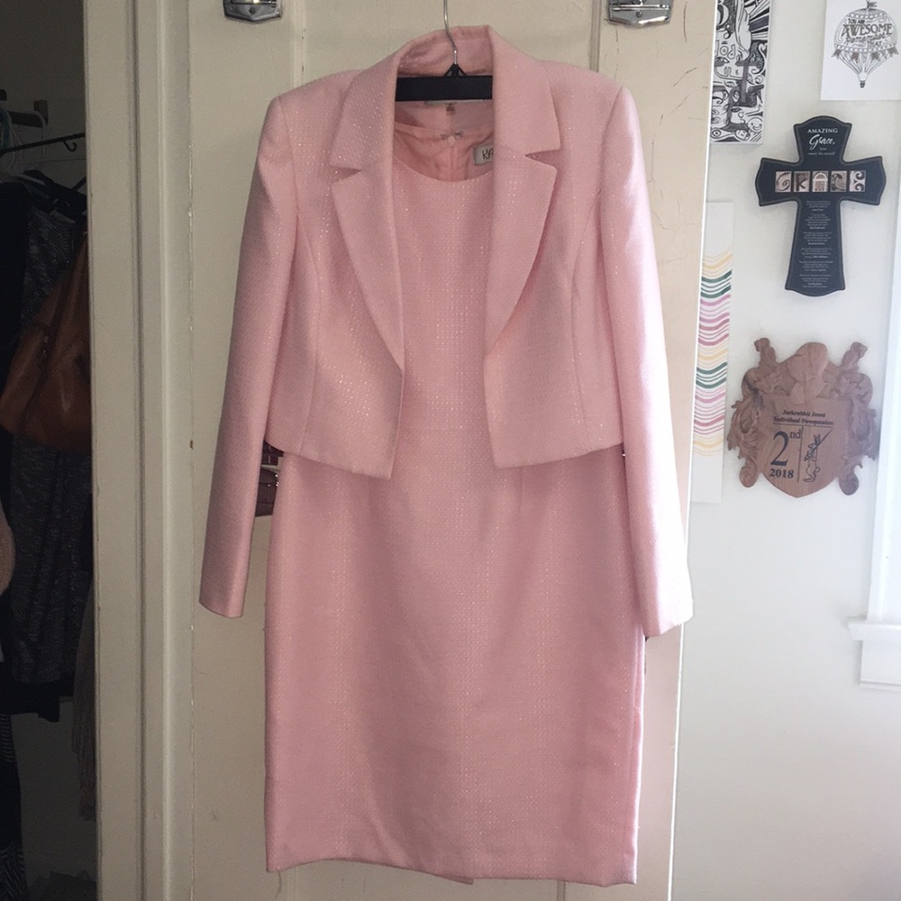 Jackie Kennedy Style Pink Skirt Suit